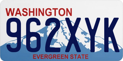 WA license plate 962XYK
