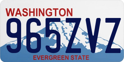 WA license plate 965ZVZ