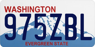 WA license plate 975ZBL