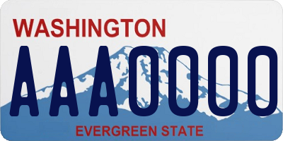 WA license plate AAA0000