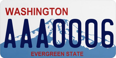 WA license plate AAA0006