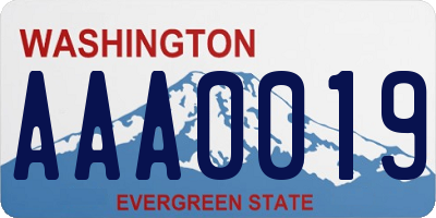 WA license plate AAA0019