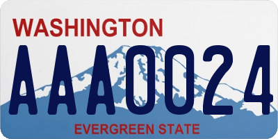 WA license plate AAA0024