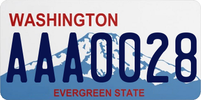 WA license plate AAA0028