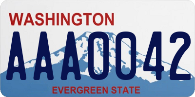WA license plate AAA0042