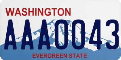 WA license plate AAA0043