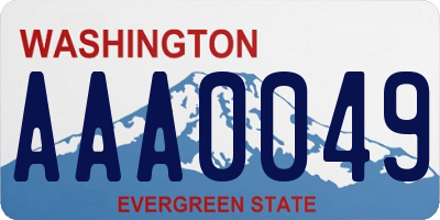 WA license plate AAA0049