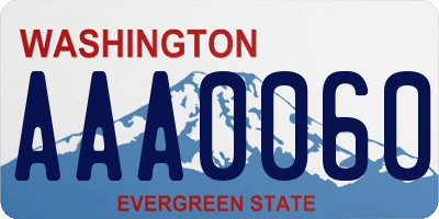 WA license plate AAA0060