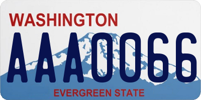 WA license plate AAA0066