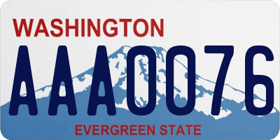 WA license plate AAA0076
