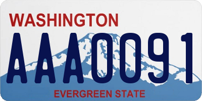 WA license plate AAA0091