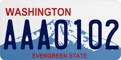 WA license plate AAA0102