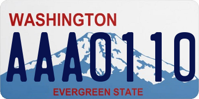 WA license plate AAA0110