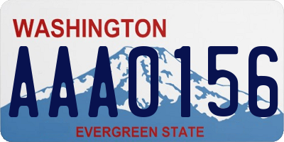 WA license plate AAA0156
