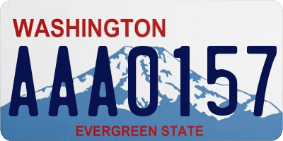 WA license plate AAA0157