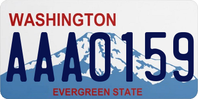 WA license plate AAA0159