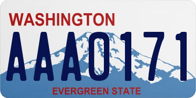 WA license plate AAA0171