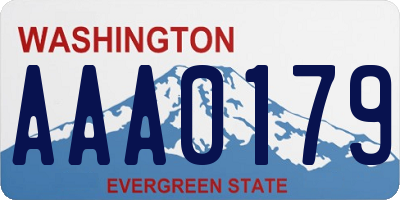 WA license plate AAA0179