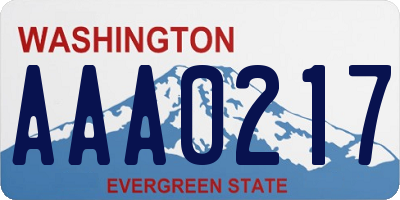 WA license plate AAA0217