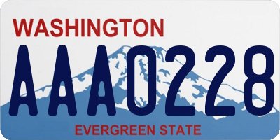 WA license plate AAA0228