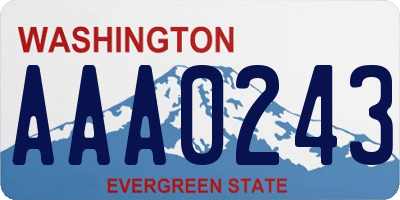 WA license plate AAA0243