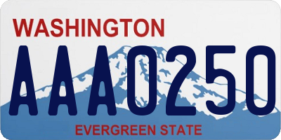 WA license plate AAA0250