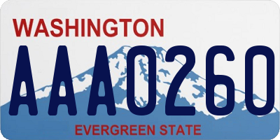 WA license plate AAA0260