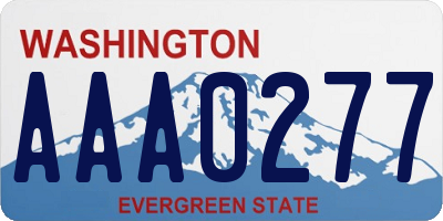 WA license plate AAA0277