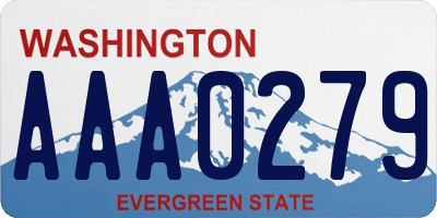WA license plate AAA0279