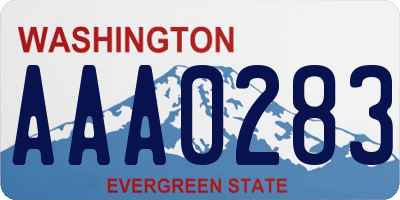 WA license plate AAA0283