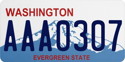 WA license plate AAA0307