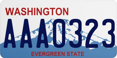 WA license plate AAA0323