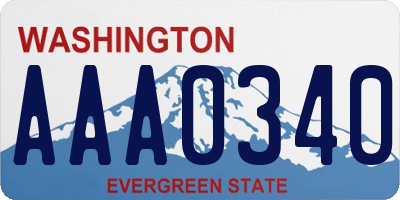 WA license plate AAA0340