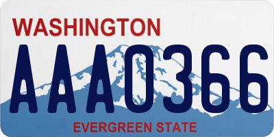 WA license plate AAA0366