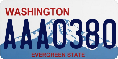 WA license plate AAA0380