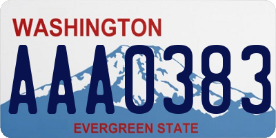 WA license plate AAA0383