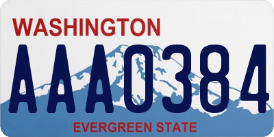 WA license plate AAA0384