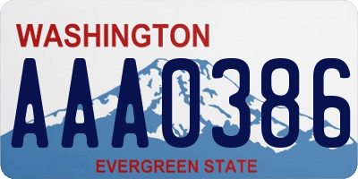 WA license plate AAA0386