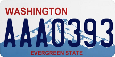 WA license plate AAA0393