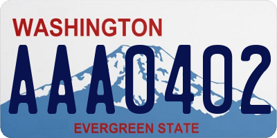 WA license plate AAA0402