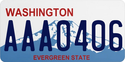 WA license plate AAA0406