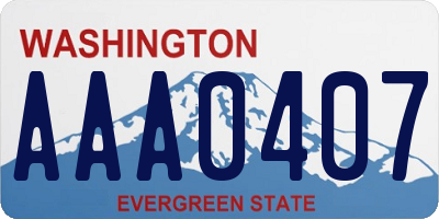 WA license plate AAA0407