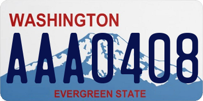 WA license plate AAA0408