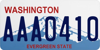 WA license plate AAA0410
