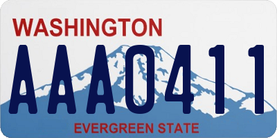 WA license plate AAA0411
