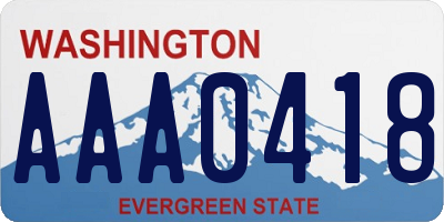 WA license plate AAA0418
