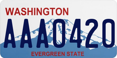 WA license plate AAA0420