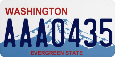 WA license plate AAA0435
