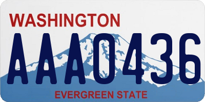 WA license plate AAA0436
