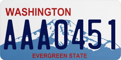 WA license plate AAA0451